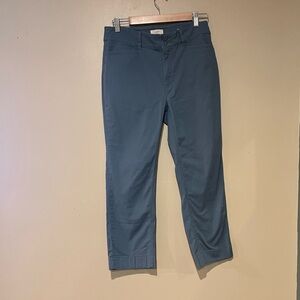 Loft Womens Size 6 Slate Blue Straight Crop Chino Pants Casual Work Wear